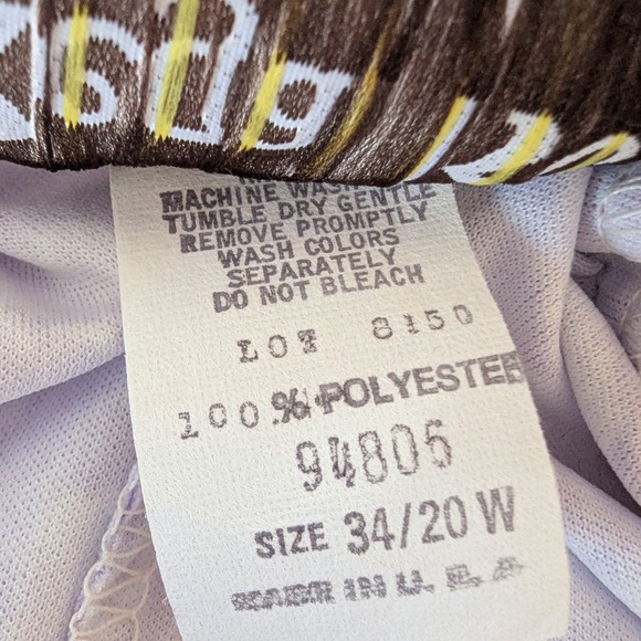 VTG Regal Row Tea Length Pull On Skirt Lavender Floral Elastic Waist Womens 20W - Picture 6 of 6